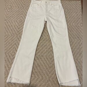 MOTHER Cream-colored Insider Crop Step Fray